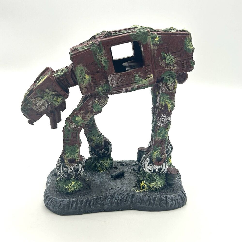 AT-AT Star Wars Walker Aquarium Decor Resin Ornament 6” Fish Tank Statue